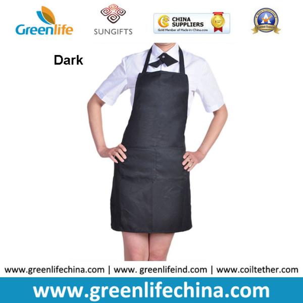 Quality Classic black promotional plan aprons in stock ready for customized logo advertisment need for sale