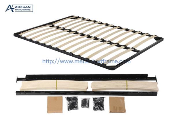 Buy cheap 1.5mx2m Double Metal Bed Frame With Wooden Slats from wholesalers