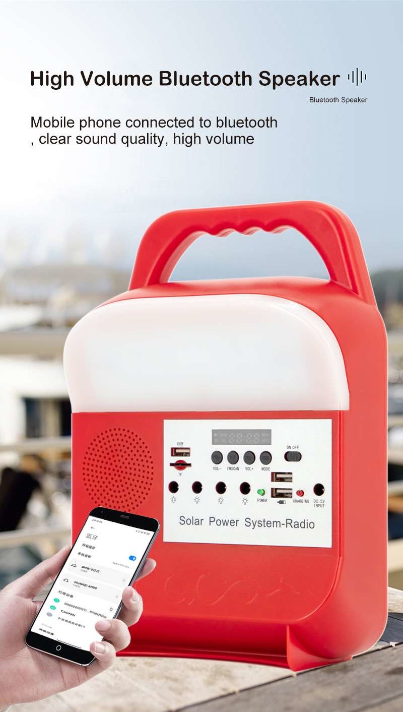 Mini Solar Panel Station Lighting Generator Home Portable With Bulb IP65