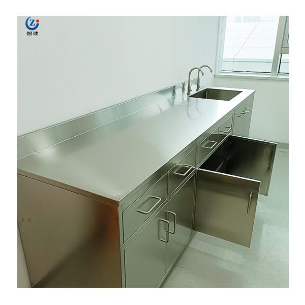 Stainless Steel Laboratory Bench Silver Modern Design Anti Rust Corrosion