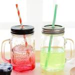 500ml Heat Resistant Thick Colorful Glass Mason Jar Cup