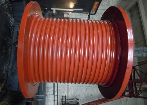 Quality Customized Multilayer Cable Winch Drum , Steel Cable Drum Alloy Steel Red for sale