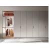Buy cheap Customized White Modern Wardrobe with Leather Door Penals from wholesalers