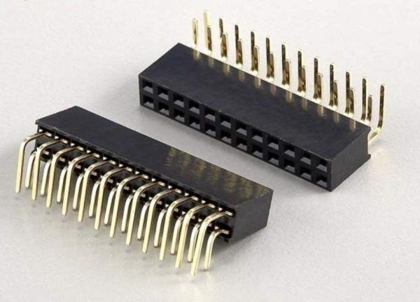 Buy cheap 2.54mm Female To Female Header 2x12 Pins Gold Plated Right Angle Female Header from wholesalers