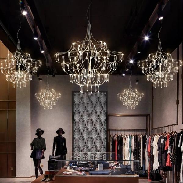 Buy cheap Modern Crystal Ceiling Chandelier Lighting Stainless Steel Fireflies Pendant Lamp nickel pendant light(WH-AP-542) from wholesalers