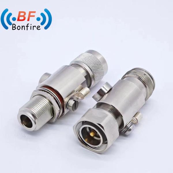 Buy cheap 4.3-10-F to N-F Coaxial Surge Protector 698-3800MHz Black for CCTV Lightning Arrester from wholesalers