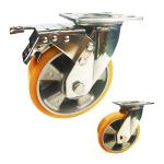 6" Diameter 770LBS Capacity Swivel Brake Aluminium PU Wheel Casters