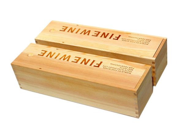 Buy cheap Hot Stamped Logo Single Bottle Wine Box , Gift Package Wooden Wine Boxes With Hinged Lid from wholesalers