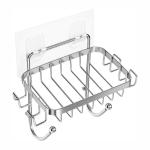 Wall Mounted Square Strong Adhesive Hanging Soap Dish Stainless Steel Soap