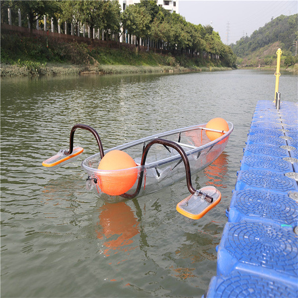 Waterproof Surfing Clear Plastic Kayak UV Coating 3 Person Pedal Canoe