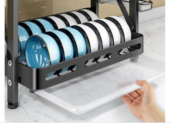 Buy cheap Foldable Multi Layer Kitchen Shelf Floor Standing Dish Storage Rack from wholesalers