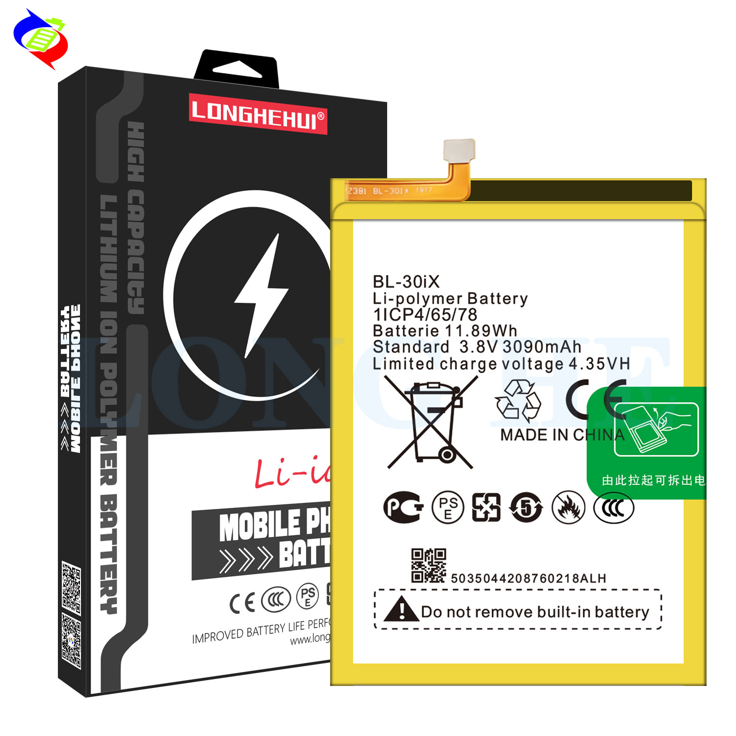 BL-30iX Replacement Mobile Phone Batteries for Infinix X552 Zero 3 3.8V 3090mAh