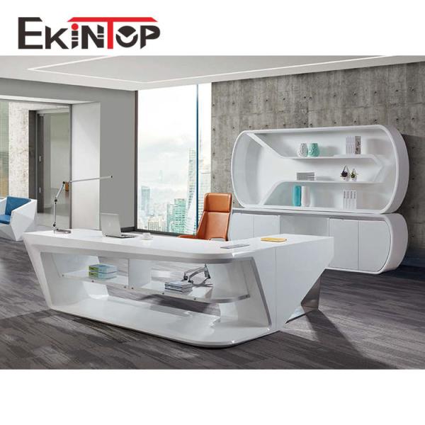 Buy cheap Officeworks Modern Glass Executive Desk MDF Glossy Surface SGS Certified from wholesalers
