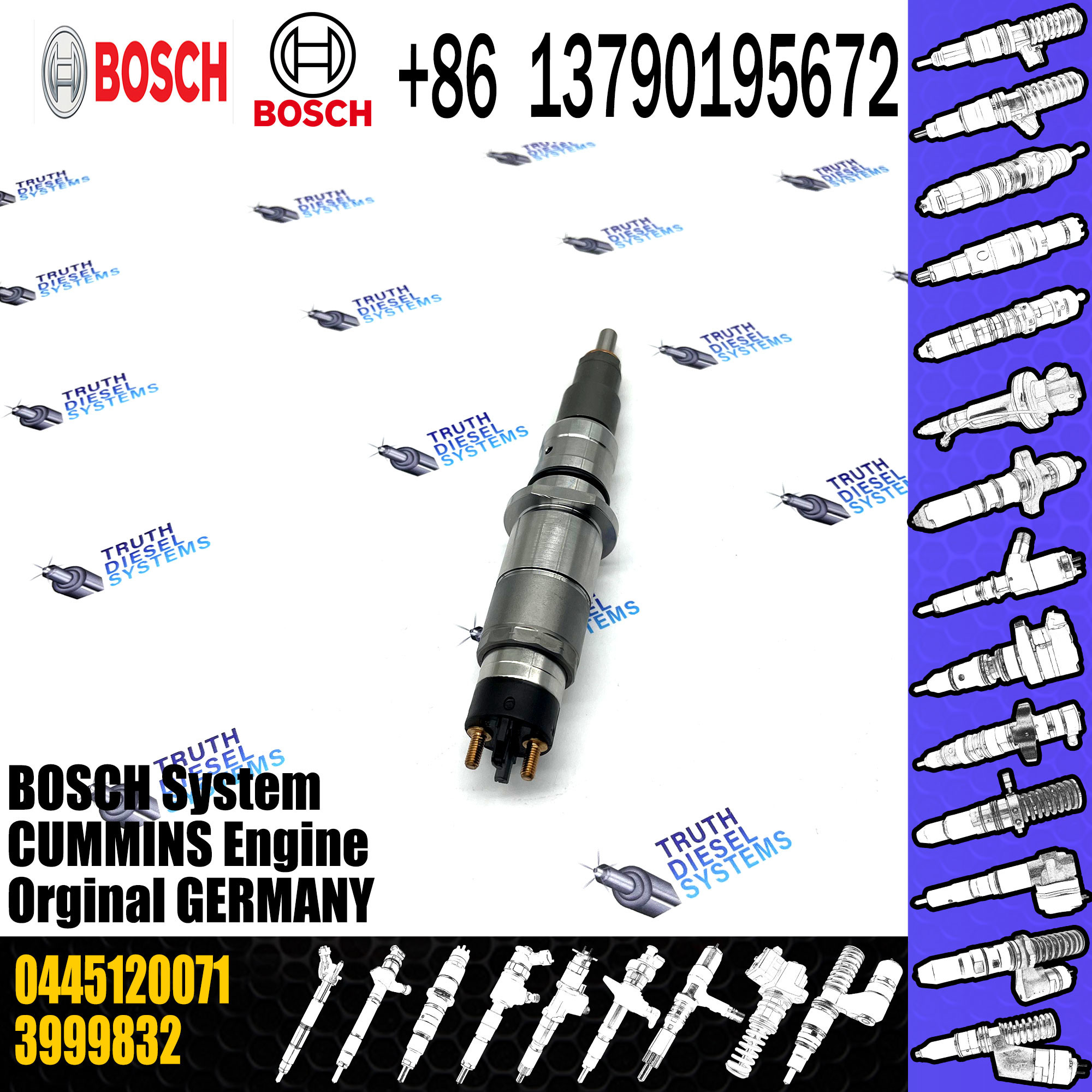 fuel injector Common Rail Diesel Fuel Injector 0445120184 FOR CUMMINS bosch 4981077 5253221 0445120071