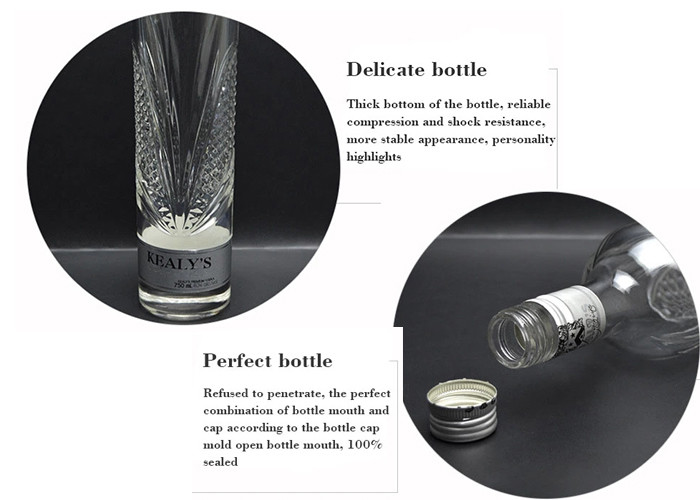 750 Ml Clear Wine Bottles For Alcoholic Beverage Bordeaux Style