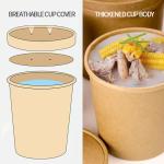 Custom Logo Paper Cups Bowls Soup Disposable Kraft Paper Soup Bucket