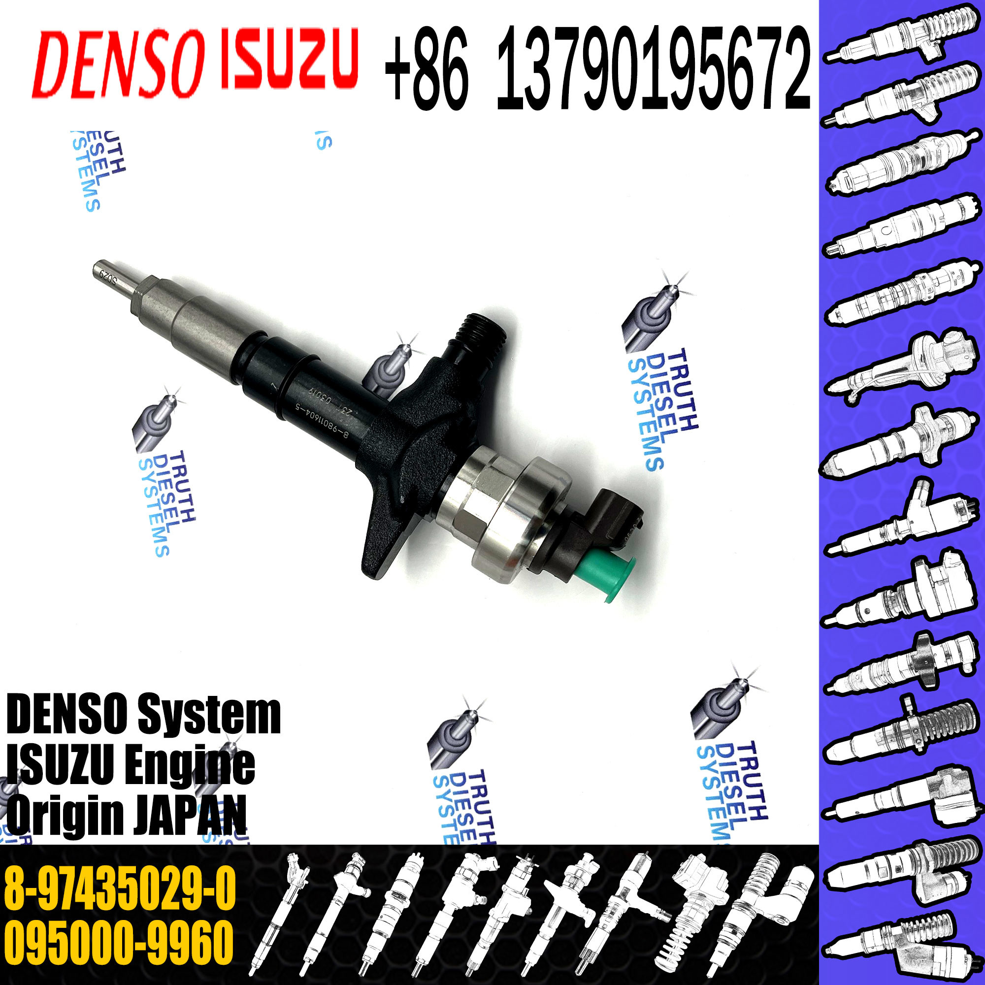 Huida Diesel Engine fuel injector 095000-9940 8-98246130-0 095000-9960 8-97435029-0 Original