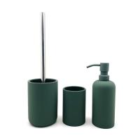 Buy cheap Dark Green Ceramic Bath Accessories Set Soft Touch Finish Commercial Hand Soap product