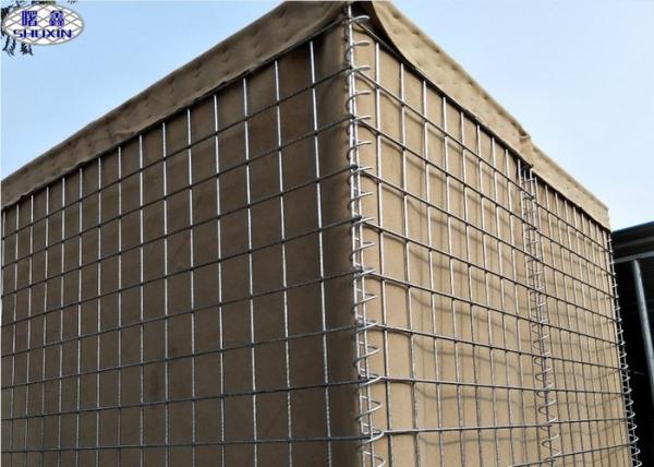 Military Gabion Box Defensive Hesco Barriers Beige Sand Geotextile CE Certificat