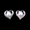 Buy cheap Pure 925 Silver Pearl Heart Earrings Stub Charm Jewelry For Girls from wholesalers