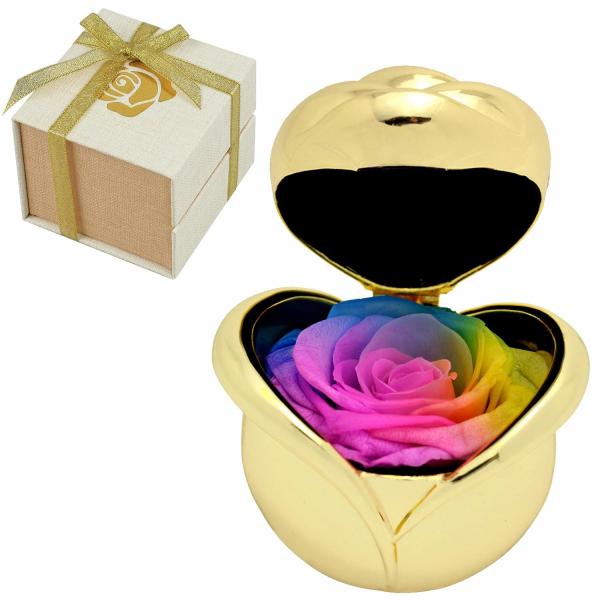 Preserved rose flower rose ring box ring boxes jewellery metal rose ring box