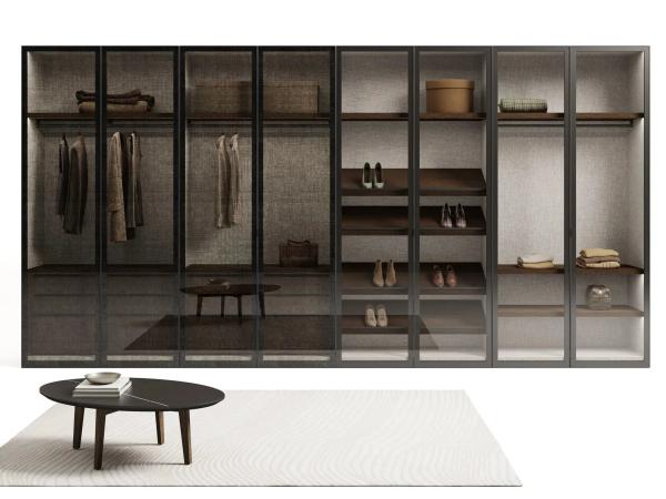 Buy cheap Fitted Modern Glass Wardrobe with Display Shelf Industrial Style Closet from wholesalers