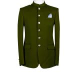 Solid Party Business Casual Suit Jacket Stand Collar Blazer Mens With Pocket Tie