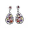 Buy cheap Bridal Clip on 925 Silver CZ Earrigns Wedding Teardrop Christmas Earrings from wholesalers