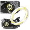 Buy cheap Car Headlight Cob 90mm Angel Eyes RED BLUE Fog Lamp 12-18V from wholesalers