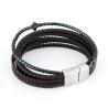 Buy cheap New Stainless Steel Leather Men's Leather Bracelet, European and American Trendy Personalized Versatile Bracelet from wholesalers