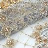 Buy cheap Embroidery Handmade Gold Colour Lace Material MDX Lace Fabric For Wedding Dress from wholesalers