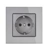 Buy cheap Power Socket,16A EU Standard Electrical Outlet 86mm * 86mm white Crystal Glass Panel wall socket from wholesalers