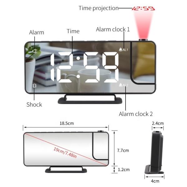 Intelligent Home Small Digital Wireless Room Thermometer Projection Weather