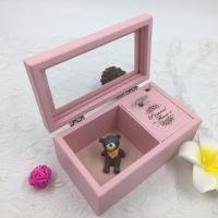 Buy cheap Romantic Lovely Wooden Musical Jewellery Box , Pink Wooden Jewelry Box With Lock product