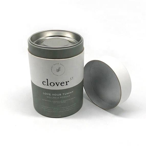 Buy cheap Cardboard Paper Tube Food Packaging With Metal Lid CMYK Color Logo Embossed from wholesalers