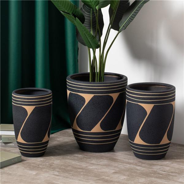 Nordic style modern decoration matte blue planter outdoor big large ceramic