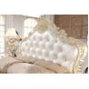 Buy cheap Guangzhou french white leather queen size bed loft bed 6028 from wholesalers