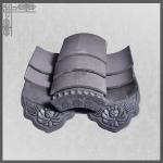 Antique Unglazed Chinese Clay Roof Tiles Ornaments With Flower Pattern