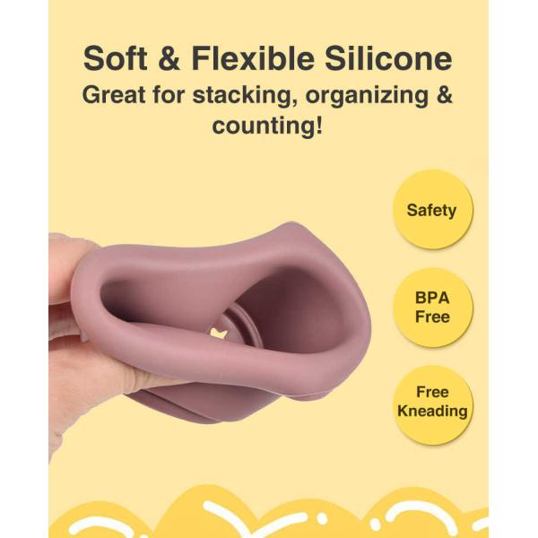 7 Cups Montessori Sensory Silicone Building Blocks Silicone Stacking Toy