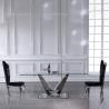 Buy cheap Stable OEM Tempered Glass Dining Table Rectangle 1.2mm 201 stainless steel from wholesalers
