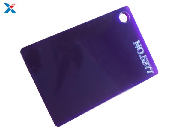 Quality Translucent Purple Plexiglass Colour Plastic Sheet 1.2g/cm3 Density for sale