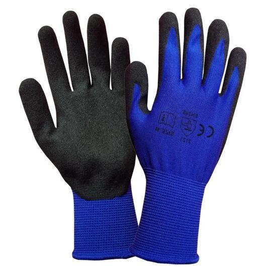 Buy cheap OEM Anti Slip Nitrile Coated Work Gloves Winter Work Gloves Black Blue from wholesalers