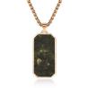 Buy cheap Anniversary Men Forged Carbon Fiber Pendant Gold and Green Prayer Choker from wholesalers
