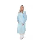 Single Use Surgical Aprons Blue Plastic Patient CPE Gowns With Long Sleeves