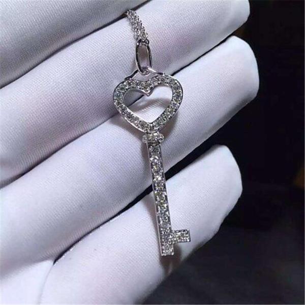 Buy cheap full diamonds of mini love key necklace 18kt gold with yellow gold or white gold from wholesalers