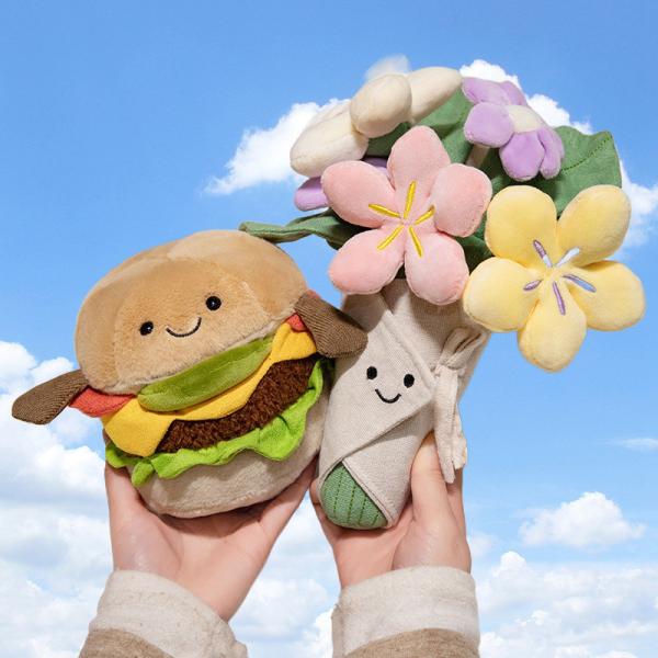 Comfort Companionship Hamburger Plush Toy Soft Cute 15x28cm Food Series Stuffed