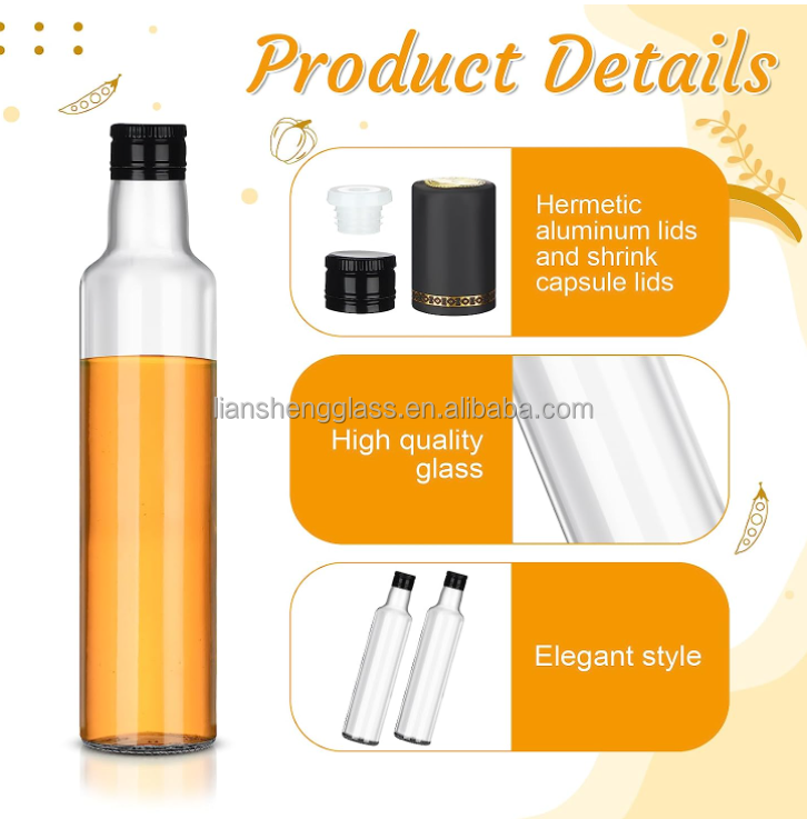 Food Storage Container 750ml Clear Glass Bottle for Kitchen Vinegar Cooking Oil GLASS