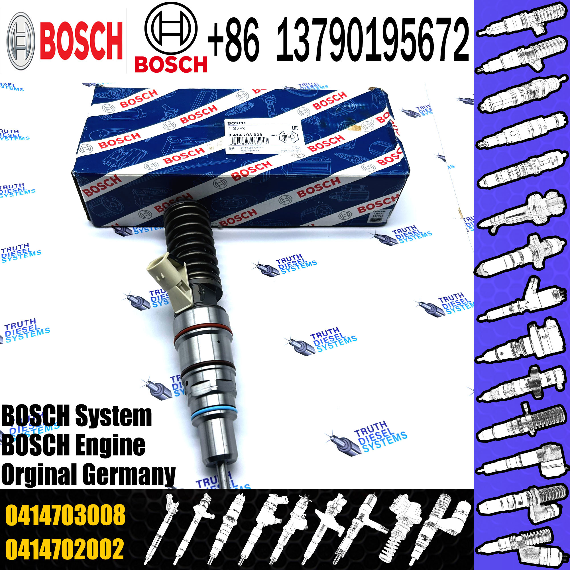 New Injector 0414703008 504287070 504125329 504080487 Common Rail Fuel Diesel Injector For IVECO STRALIS