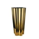 Tall outdoor planters hexagonal hollow metal flower pot