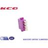 Buy cheap Compact Purple Fiber Optic Adapter LC OM4 No Dust Cap With Flange 4 Channel Way from wholesalers